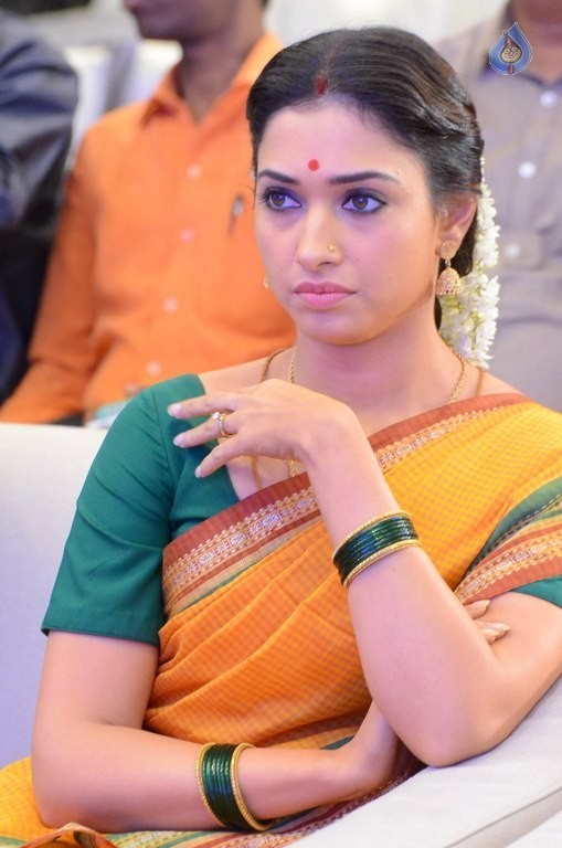 Tamanna at Abhinetri 1st Look Launch - 26 / 54 photos