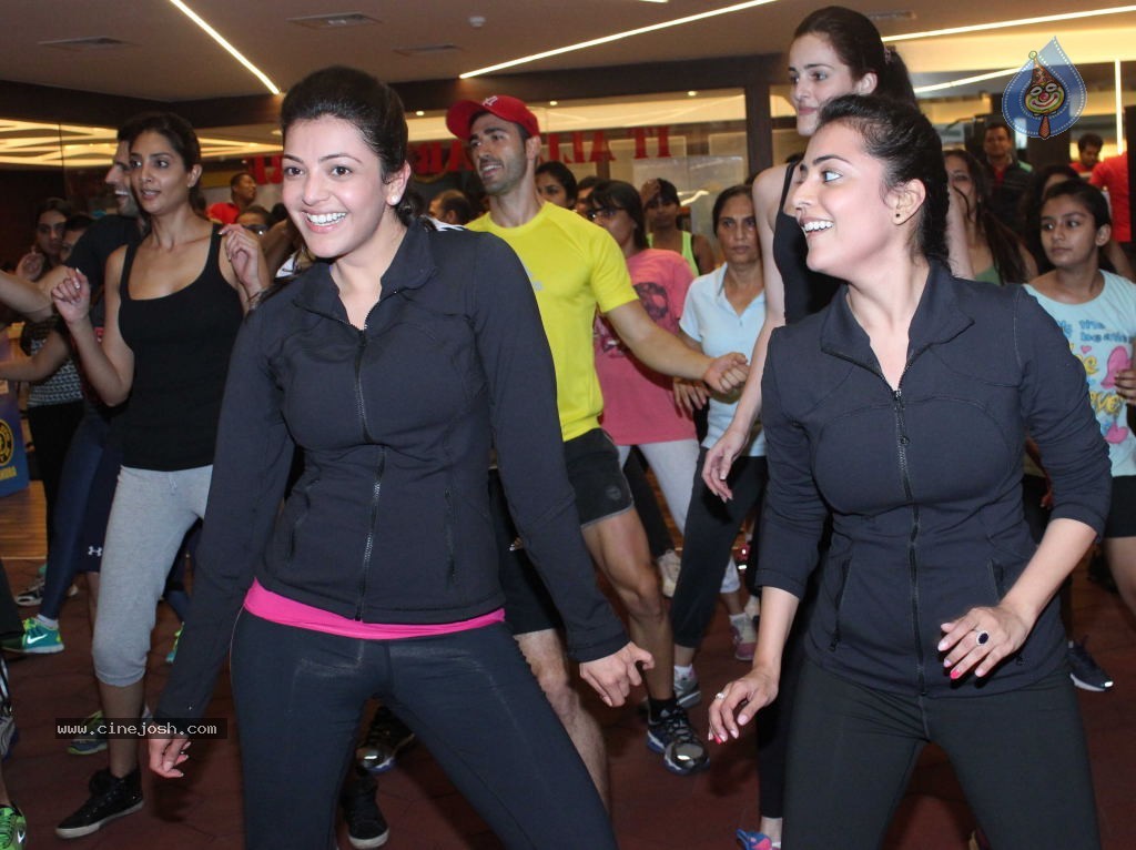 Kajal Agarwal at Zumba Session Gold Gym - 6 / 20 photos