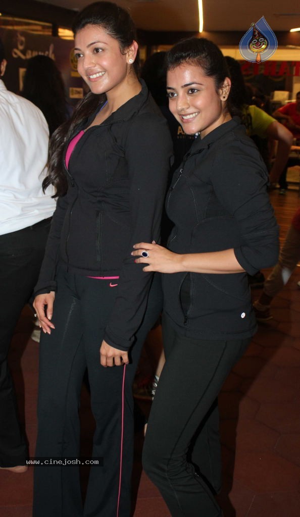 Kajal Agarwal at Zumba Session Gold Gym - 7 / 20 photos