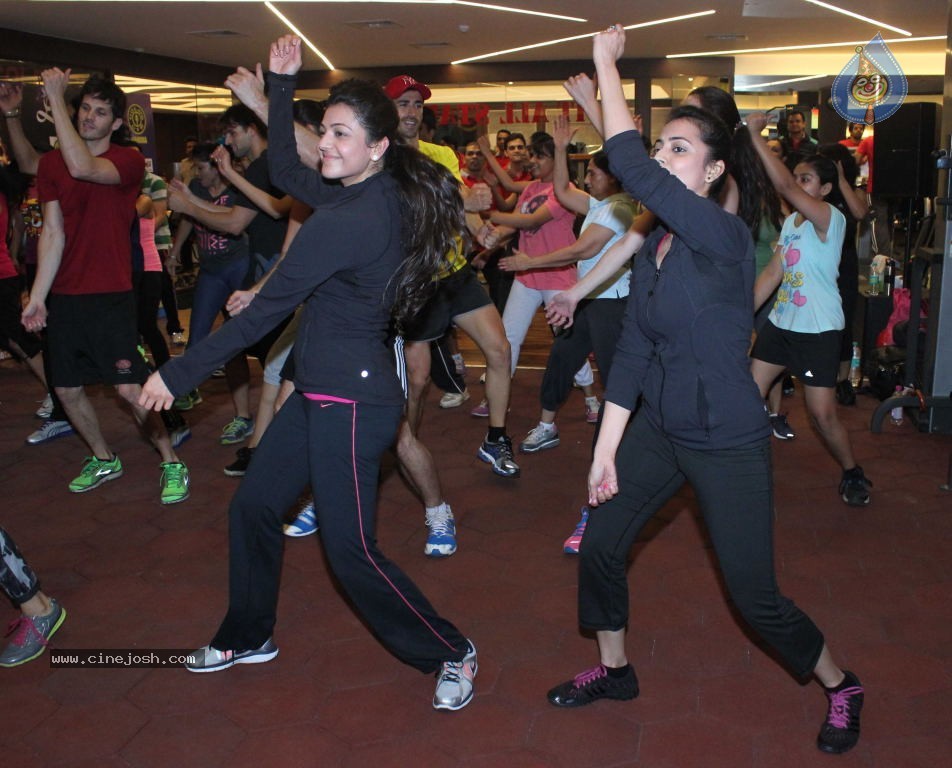 Kajal Agarwal at Zumba Session Gold Gym - 10 / 20 photos