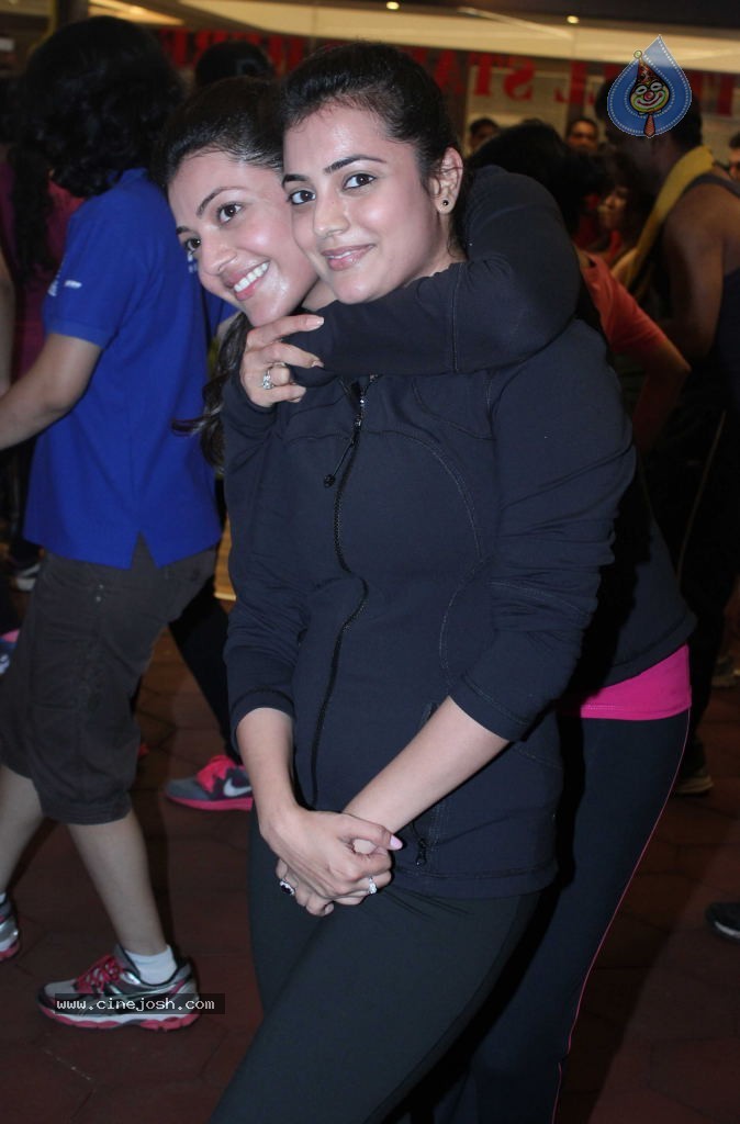 Kajal Agarwal at Zumba Session Gold Gym - 16 / 20 photos