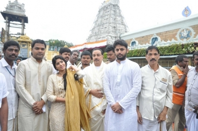 Lie Movie Team Visits Tirumala - 6 of 14