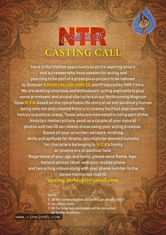 NTR Biopic Casting Call Posters - 2 / 2 photos