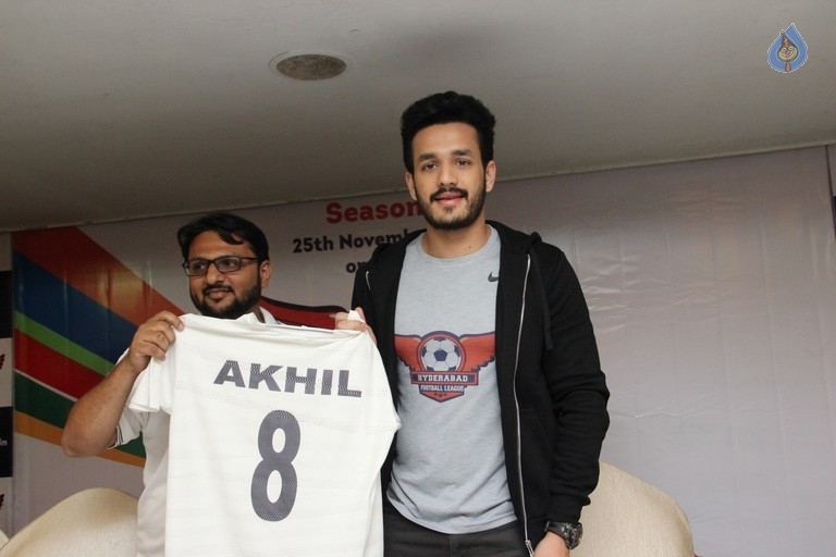 Akhil at Hyderabad Football League - 3 / 18 photos