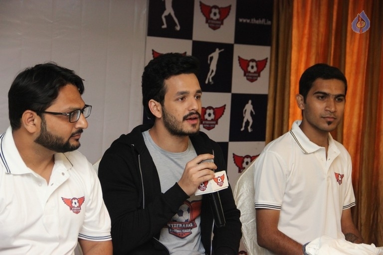Akhil at Hyderabad Football League - 4 / 18 photos