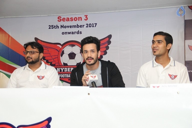 Akhil at Hyderabad Football League - 11 / 18 photos