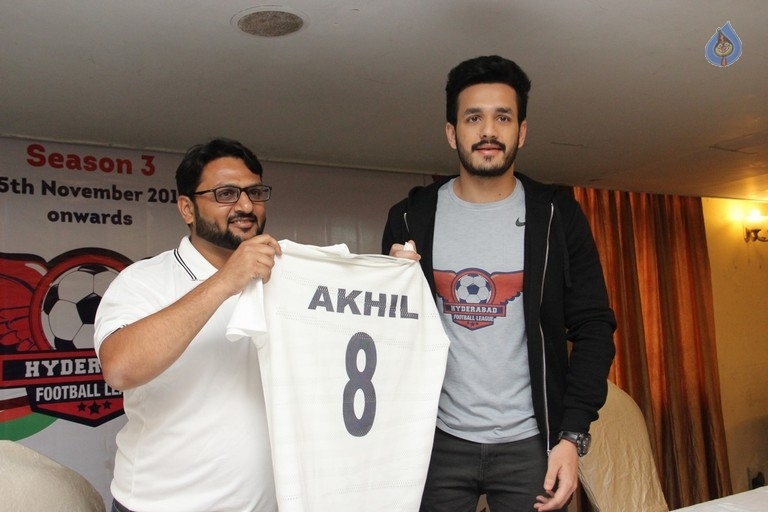 Akhil at Hyderabad Football League - 18 / 18 photos
