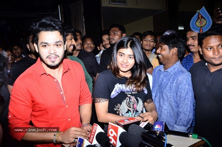 Angel Movie Team Visited Devi Theatre - 13 / 18 photos