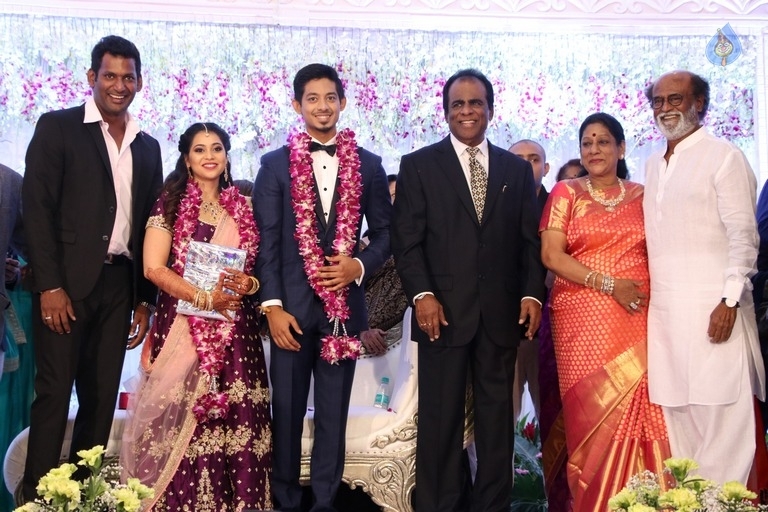Hero Vishal Sister Aishwarya Wedding Reception Photos - 10 / 31 photos