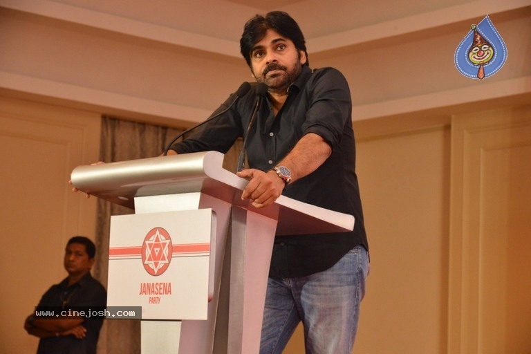 JanaSena Chief Pawan Kalyan Press Meet In Chennai - 16 / 22 photos