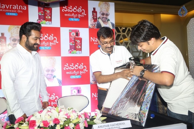 Jr NTR at Navratna Ayurvedic Oil Press Meet - 7 / 21 photos