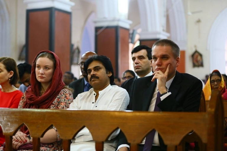Pawan Kalyan And Adam Burakowski Visits St Marys Church - 4 / 30 photos