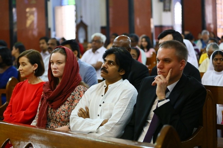 Pawan Kalyan And Adam Burakowski Visits St Marys Church - 9 / 30 photos