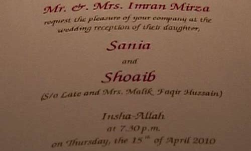 Sania - Shoaib Wedding Invitation at a glance - 1 / 8 photos