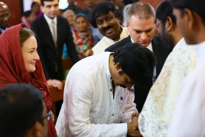 Pawan Kalyan And Adam Burakowski Visits St Marys Church - 10 of 30