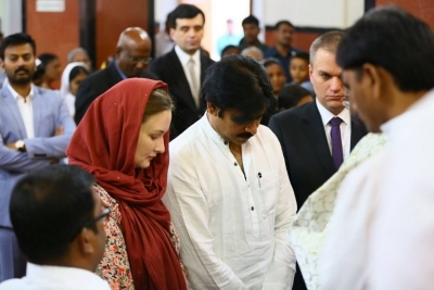 Pawan Kalyan And Adam Burakowski Visits St Marys Church - 14 of 30