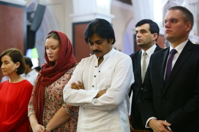 Pawan Kalyan And Adam Burakowski Visits St Marys Church - 23 of 30