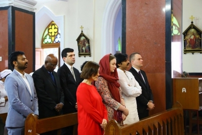 Pawan Kalyan And Adam Burakowski Visits St Marys Church - 27 of 30