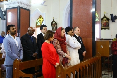 Pawan Kalyan And Adam Burakowski Visits St Marys Church - 29 of 30