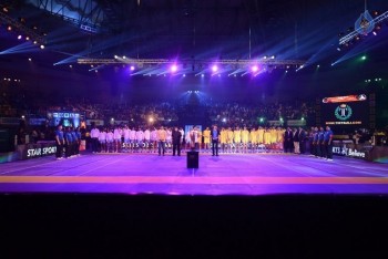 Telugu Titans Vs Jaipur Pink Panthers Kabaddi Match Photos - 70 of 100