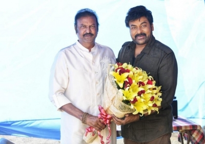 Mohan babu meet Chiranjeevi at Acharya sets - 1 of 4