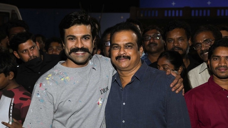 Ram Charan Birthday Celebrations at RRR Sets - 4 / 4 photos