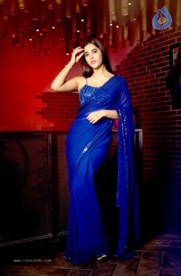 Nabha Natesh in blue saree - 3 of 5